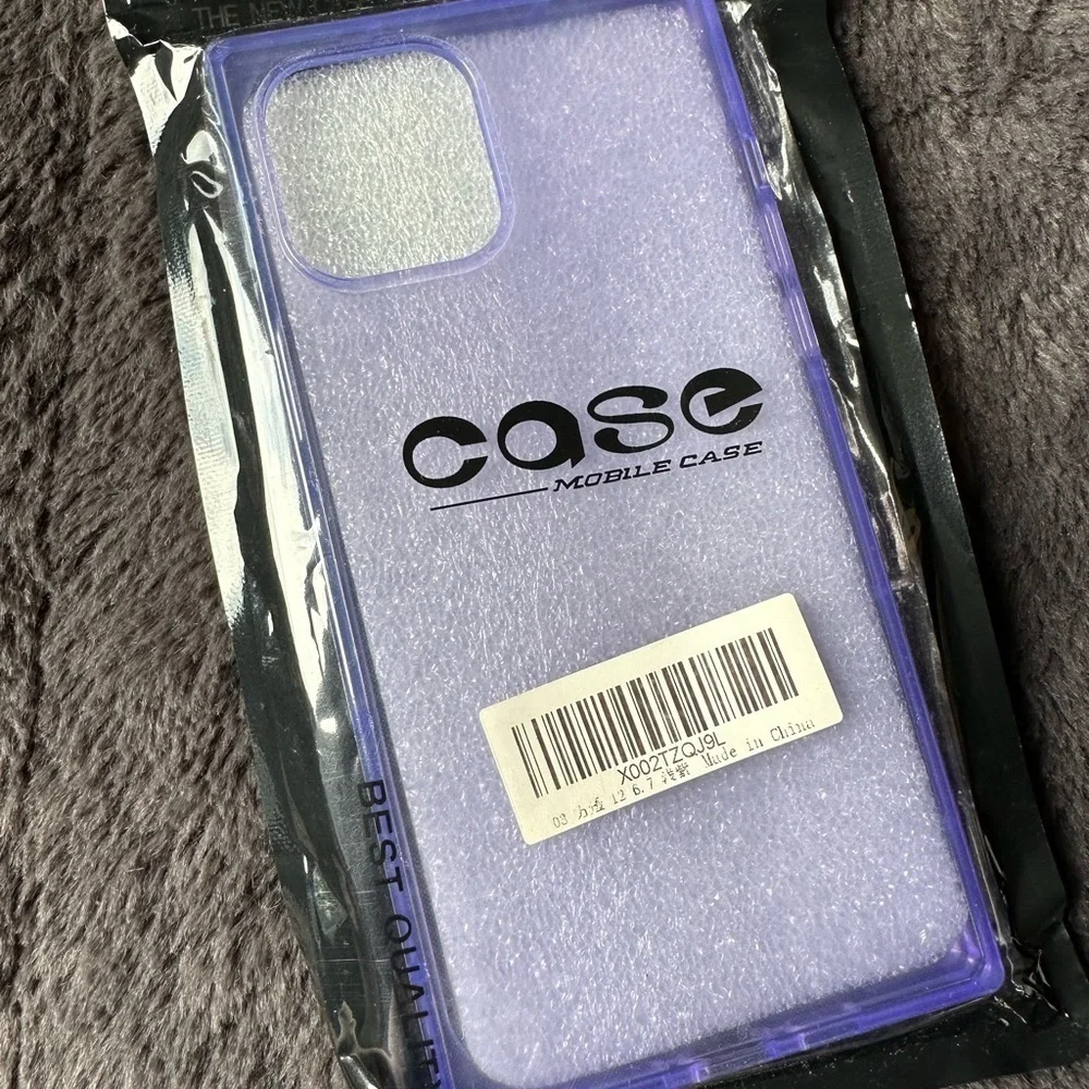 iPhone 12 Pro Max clear purple phone case